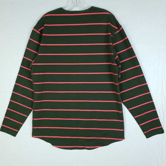NWOT Bylt Drop Cut Long Sleeve Lux Striped Pullover Curved Hem size L - Picture 4 of 8
